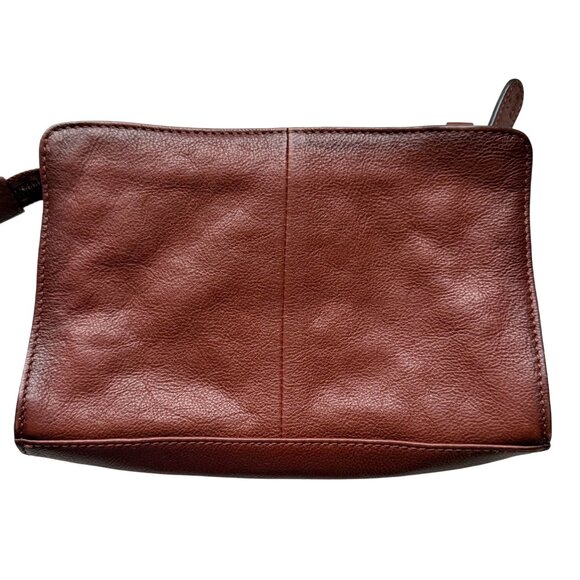Frye Lucy Leather Wristlet Clutch Women's Brown Everyday Minimalist Classic - Picture 2 of 9